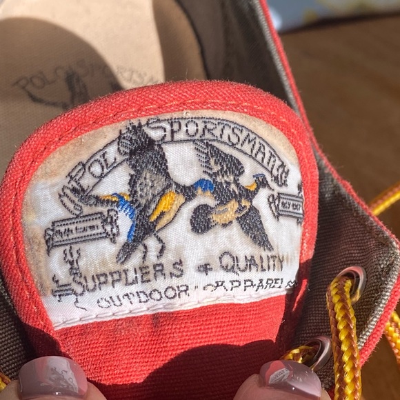 Vintage Polo Sportsman Red Canvas Lug Sole Bottom Quality Outdoor Shoes size 8.5 - Picture 14 of 15